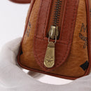 MCM Logogram Vicetos Mini Boston Bag PVC Leather 2way Brown Gold Auth 192029A-16