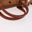 MCM Logogram Vicetos Mini Boston Bag PVC Leather 2way Brown Gold Auth 192029A-7