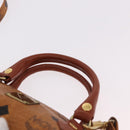 MCM Logogram Vicetos Mini Boston Bag PVC Leather 2way Brown Gold Auth 192029A-8