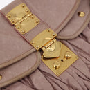 Miu Miu Matelasse Shoulder Bag Leather Pink Gold Auth 192030A-17