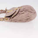 Miu Miu Matelasse Shoulder Bag Leather Pink Gold Auth 192030A-5
