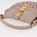 Miu Miu Matelasse Shoulder Bag Leather Pink Gold Auth 192030A-6