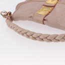 Miu Miu Matelasse Shoulder Bag Leather Pink Gold Auth 192030A-7