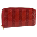 LOUIS VUITTON Vernis Rayure Zippy Long Wallet Pomme D'amour M91718 Auth 192031-1
