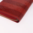LOUIS VUITTON Vernis Rayure Zippy Long Wallet Pomme D'amour M91718 Auth 192031-15