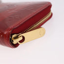 LOUIS VUITTON Vernis Rayure Zippy Long Wallet Pomme D'amour M91718 Auth 192031-8