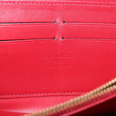 LOUIS VUITTON Vernis Rayure Zippy Long Wallet Pomme D'amour M91718 Auth 192031-17