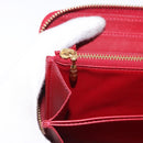 LOUIS VUITTON Vernis Rayure Zippy Long Wallet Pomme D'amour M91718 Auth 192031-21