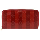 LOUIS VUITTON Vernis Rayure Zippy Long Wallet Pomme D'amour M91718 Auth 192031-13
