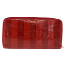 LOUIS VUITTON Vernis Rayure Zippy Long Wallet Pomme D'amour M91718 Auth 192031-2
