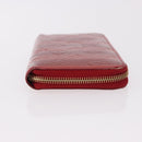 LOUIS VUITTON Vernis Rayure Zippy Long Wallet Pomme D'amour M91718 Auth 192031-3