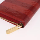 LOUIS VUITTON Vernis Rayure Zippy Long Wallet Pomme D'amour M91718 Auth 192031-7