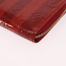 LOUIS VUITTON Vernis Rayure Zippy Long Wallet Pomme D'amour M91718 Auth 192031-14
