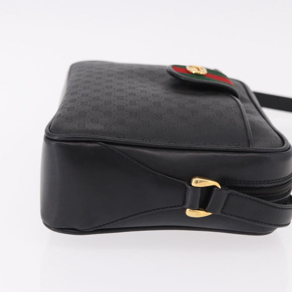GUCCI Micro GG Supreme Web Sherry Line Bag PVC Black 001 098 4073 Auth 192034