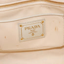 PRADA Canapa M Hand Bag Canvas Ivory Gold Auth 192036A-10