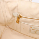 PRADA Canapa M Hand Bag Canvas Ivory Gold Auth 192036A-20
