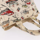 PRADA Canapa M Hand Bag Canvas Ivory Gold Auth 192036A-6