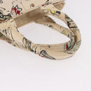 PRADA Canapa M Hand Bag Canvas Ivory Gold Auth 192036A-7