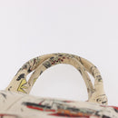 PRADA Canapa M Hand Bag Canvas Ivory Gold Auth 192036A-8
