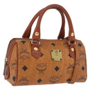 MCM Logogram Vicetos Mini Boston Bag PVC Leather 2way Brown Gold Auth 192038-1