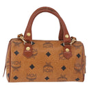 MCM Logogram Vicetos Mini Boston Bag PVC Leather 2way Brown Gold Auth 192038-3