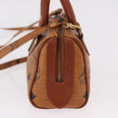 MCM Logogram Vicetos Mini Boston Bag PVC Leather 2way Brown Gold Auth 192038-4