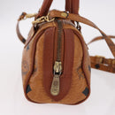 MCM Logogram Vicetos Mini Boston Bag PVC Leather 2way Brown Gold Auth 192038-5