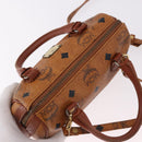 MCM Logogram Vicetos Mini Boston Bag PVC Leather 2way Brown Gold Auth 192038-6