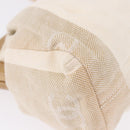 CHANEL Hand Bag Canvas Beige Gold CC Auth 192039V-10