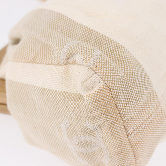 CHANEL Hand Bag Canvas Beige Gold CC Auth 192039V