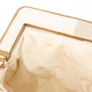 CHANEL Hand Bag Canvas Beige Gold CC Auth 192039V-18