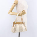 CHANEL Hand Bag Canvas Beige Gold CC Auth 192039V-22