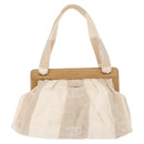 CHANEL Hand Bag Canvas Beige Gold CC Auth 192039V-3