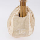 CHANEL Hand Bag Canvas Beige Gold CC Auth 192039V-4