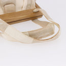 CHANEL Hand Bag Canvas Beige Gold CC Auth 192039V-7