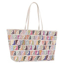 FENDI Zucca Canvas Tote Bag PVC Multicolor Gold Auth 192040A-1