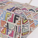 FENDI Zucca Canvas Tote Bag PVC Multicolor Gold Auth 192040A-11