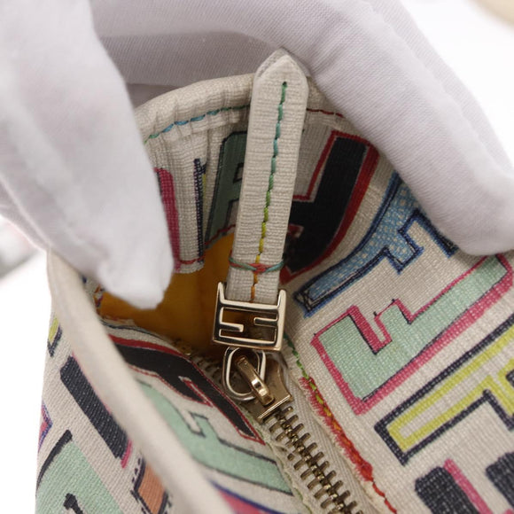 FENDI Zucca Canvas Tote Bag PVC Multicolor Gold Auth 192040A