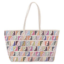 FENDI Zucca Canvas Tote Bag PVC Multicolor Gold Auth 192040A-3