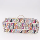 FENDI Zucca Canvas Tote Bag PVC Multicolor Gold Auth 192040A-9