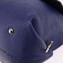 Salvatore Ferragamo Gancini Hand Bag Leather 2way Blue Silver Auth 192042A-16