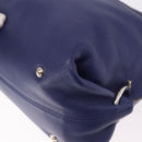Salvatore Ferragamo Gancini Hand Bag Leather 2way Blue Silver Auth 192042A-18