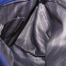 Salvatore Ferragamo Gancini Hand Bag Leather 2way Blue Silver Auth 192042A-24