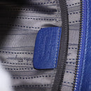 Salvatore Ferragamo Gancini Hand Bag Leather 2way Blue Silver Auth 192042A-12