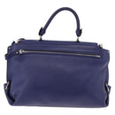 Salvatore Ferragamo Gancini Hand Bag Leather 2way Blue Silver Auth 192042A-2