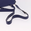 Salvatore Ferragamo Gancini Hand Bag Leather 2way Blue Silver Auth 192042A-8