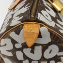 LOUIS VUITTON Monogram Graffiti Speedy 30 Bag White M92195 LV Auth 192043SAV-19