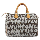 LOUIS VUITTON Monogram Graffiti Speedy 30 Bag White M92195 LV Auth 192043SAV-2