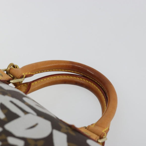 LOUIS VUITTON Monogram Graffiti Speedy 30 Bag White M92195 LV Auth 192043SAV