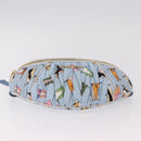 Miu Miu Matelasse Body Bag Canvas Light Blue Gold Auth 192044V-6